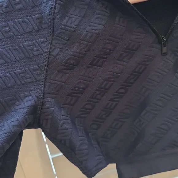 Fendi Top Knitted Fabric Atlhletic Wear Hoodie Cropped - Picture 5 of 11